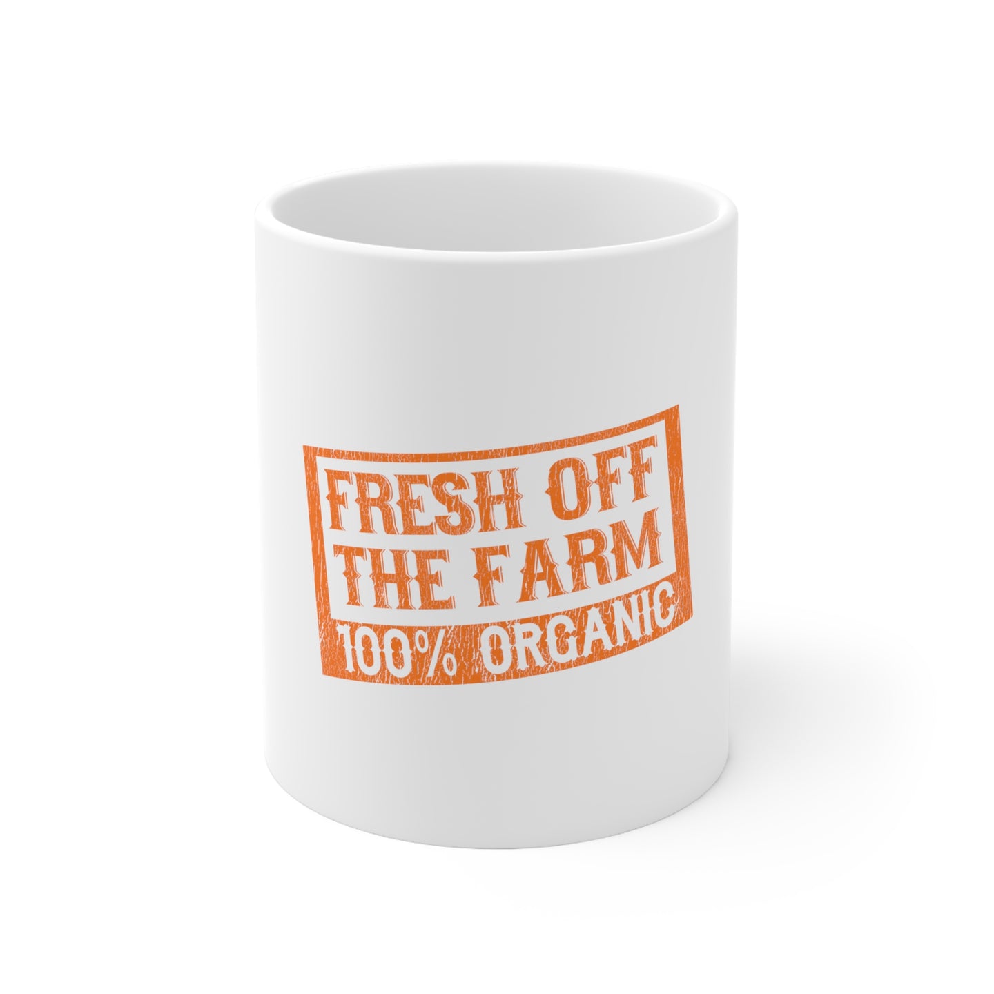 DistinctInk Glossy White Coffee / Tea Mug - Fresh Off the Farm 100% Organic