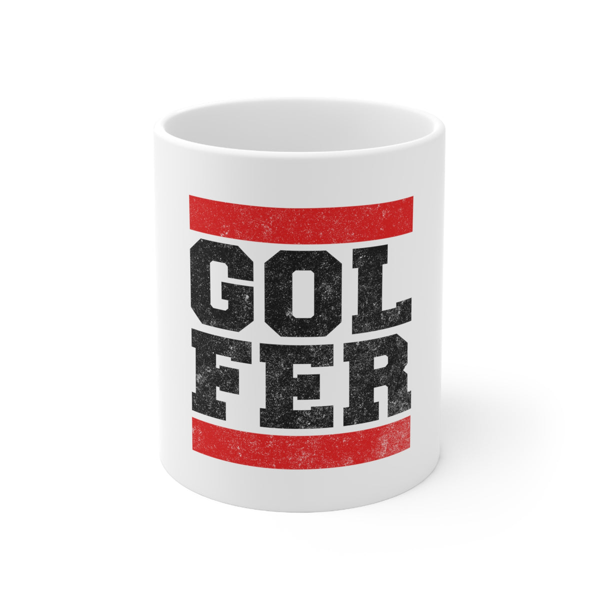 Glossy White Coffee / Tea Mug - Golfer Word Art