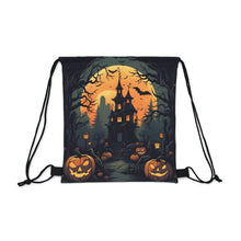 DistinctInk Drawstring Bag / Backpack with Spooky Trick or Treating Design for Halloween