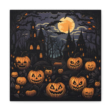 DistinctInk Canvas Wall Art with Spooky All Hallows' Eve for Halloween