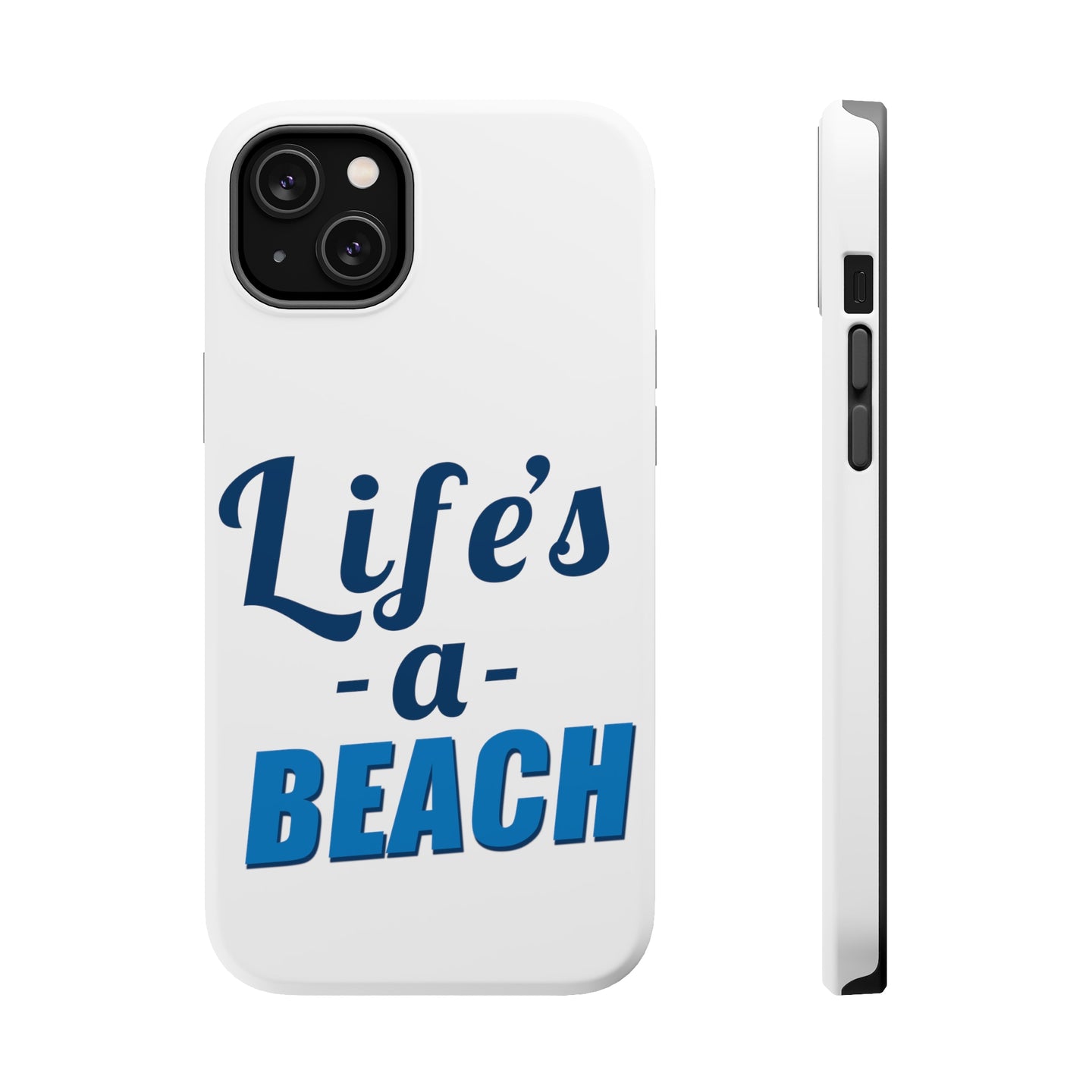DistinctInk ToughCase for Apple iPhone, Compatible with MagSafe Charging - Life's a Beach