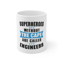 DistinctInk Glossy White Coffee / Tea Mug - Superheroes Without Cape are Engineers