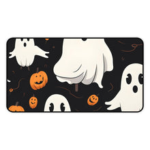 DistinctInk Desk Mat with Ghost Skeleton Pumpkin Cartoon Design for Halloween