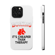 DistinctInk ToughCase for Apple iPhone, Compatible with MagSafe Charging - Boxing It's Cheaper Than Therapy