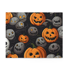 DistinctInk Jigsaw Puzzle with Haunted Harvest Time Design for Halloween