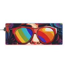 DistinctInk LED Gaming Mouse Pad with Start Building Your Dreams Design for LGBTQ+ Pride