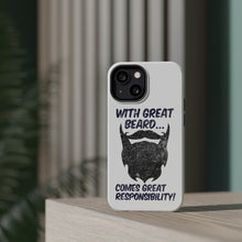 DistinctInk ToughCase for Apple iPhone, Compatible with MagSafe Charging - With Great Beard Comes Great Responsibility