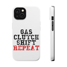 DistinctInk ToughCase for Apple iPhone, Compatible with MagSafe Charging - Gas Clutch Shift Repeat