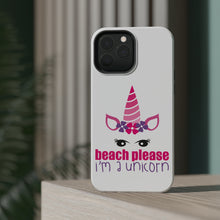 DistinctInk ToughCase for Apple iPhone, Compatible with MagSafe Charging - Beach Please I'm a Unicorn