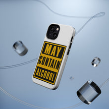 DistinctInk ToughCase for Apple iPhone, Compatible with MagSafe Charging - May Contain Alcohol Warning Sign