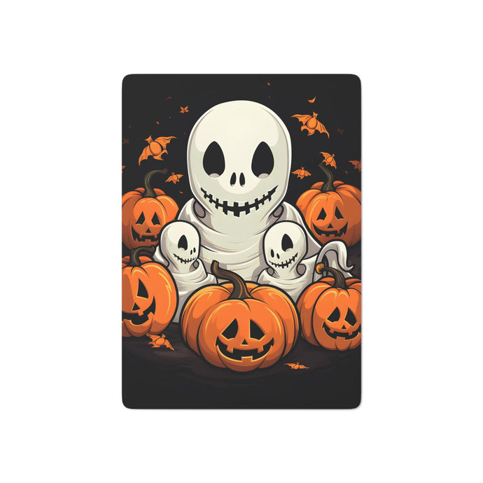 DistinctInk Playing Poker Cards with Ghost Skeleton Pumpkin Pattern Design for Halloween