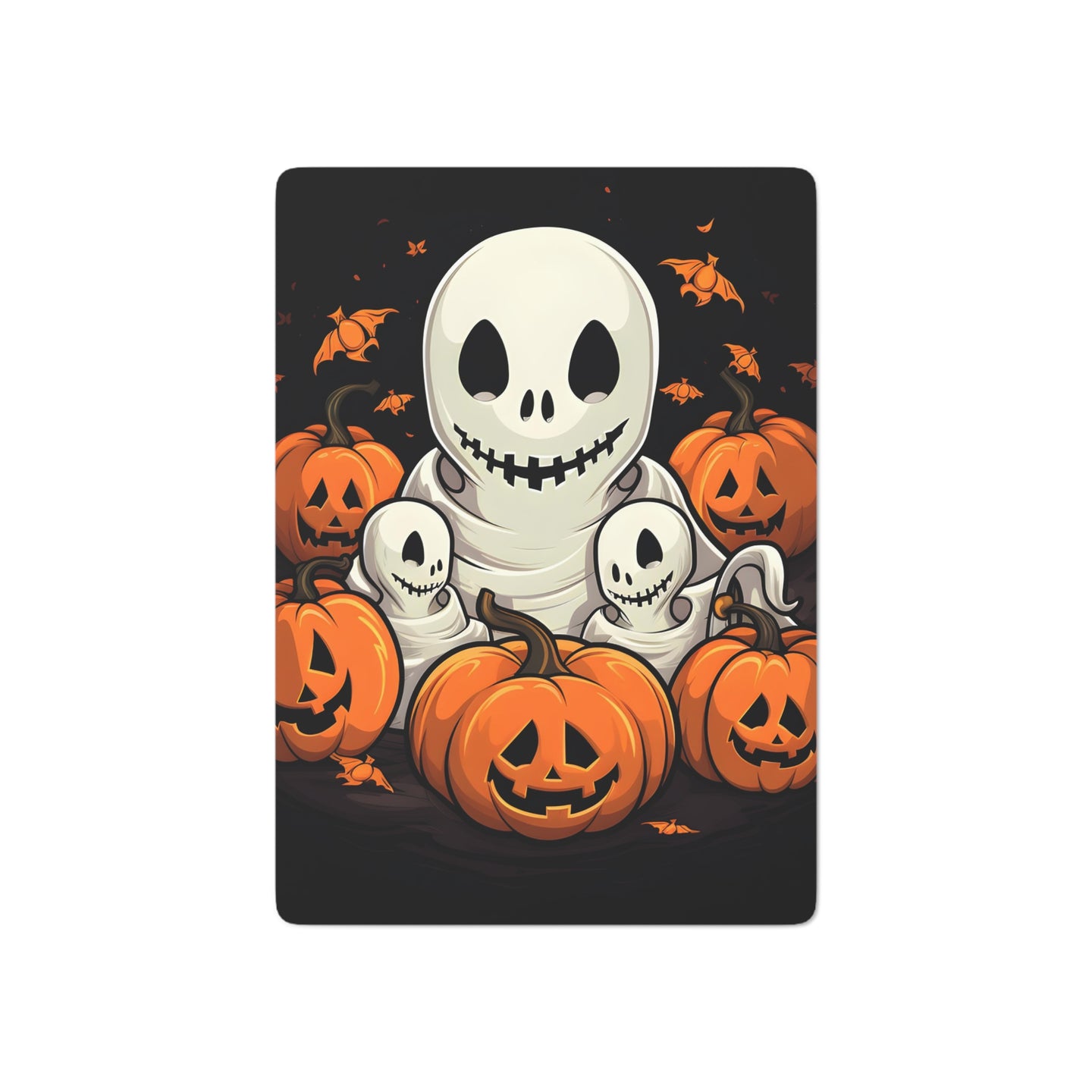 DistinctInk Playing Poker Cards with Ghost Skeleton Pumpkin Pattern Design for Halloween