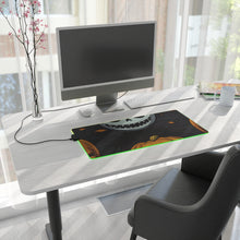 DistinctInk LED Gaming Mouse Pad with Ghastly Skeleton Pumpkins Design for Halloween