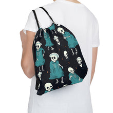 DistinctInk Drawstring Bag / Backpack with Haunted Skeleton Crew Design for Halloween