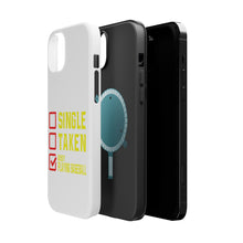 DistinctInk ToughCase for Apple iPhone, Compatible with MagSafe Charging - Single Taken Busy Playing Baseball