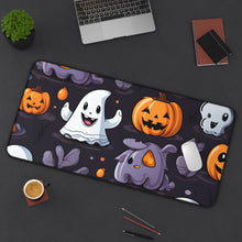 DistinctInk Desk Mat with Spooky Bat-o-lanterns Design for Halloween