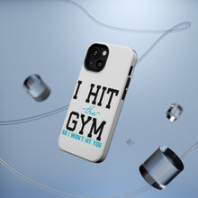 DistinctInk ToughCase for Apple iPhone, Compatible with MagSafe Charging - I Hit the Gym So I Won't Hit You