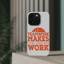 DistinctInk ToughCase for Apple iPhone, Compatible with MagSafe Charging - Teamwork Makes the Dream Work Basketball