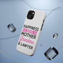 DistinctInk ToughCase for Apple iPhone, Compatible with MagSafe Charging - Happiness is Being a Mother Grandma Lawyer