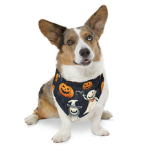 DistinctInk Adjustable Pet Banana Collar with The Halloween Spell Design for Halloween