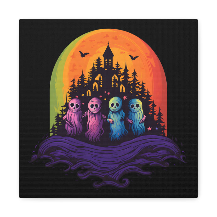 DistinctInk Canvas Wall Art with Discover Your True Path for Halloween LGBTQ+ Pride
