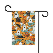 DistinctInk Garden & House Banner Flag with Flying Pumpkin Bats Design for Halloween
