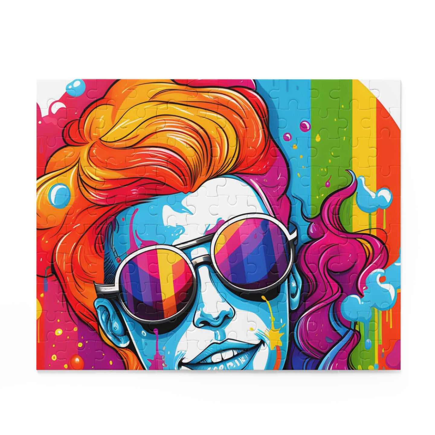 DistinctInk Jigsaw Puzzle with Leading with Courage and Grace Design for LGBTQ+ Pride