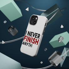 DistinctInk ToughCase for Apple iPhone, Compatible with MagSafe Charging - I Never Finish Anythi