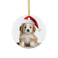 Hanging Ceramic Christmas Tree Ornament with Gold String - Cirnechi dell’Etna Puppy Design