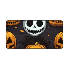 DistinctInk Desk Mat with Ghastly Skeleton Pumpkins Design for Halloween