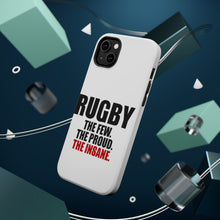 DistinctInk ToughCase for Apple iPhone, Compatible with MagSafe Charging - Rugby The Few The Proud the Insane