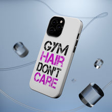 DistinctInk ToughCase for Apple iPhone, Compatible with MagSafe Charging - Gym Hair Don't Care