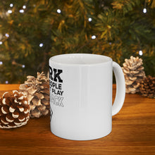 DistinctInk Glossy White Coffee / Tea Mug - Work is for People Who Can't Play Blackjack