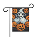 Garden & House Banner / Flag with Spooky Skeletal Pumpkin Patch Design for Halloween