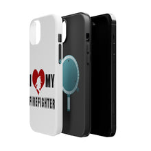 DistinctInk ToughCase for Apple iPhone, Compatible with MagSafe Charging - I Heart My Firefighter