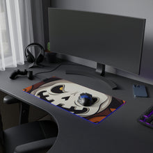 DistinctInk LED Gaming Mouse Pad with Spooky Skeleton Pumpkin Patch Design for Halloween