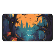 DistinctInk Desk Mat with Haunted Evening Nightmare Design for Halloween