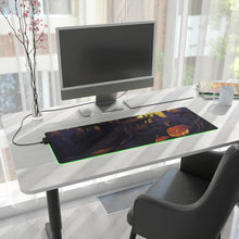 DistinctInk LED Gaming Mouse Pad with Ghostly Ghouls in the Graveyard Design for Halloween