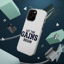 DistinctInk ToughCase for Apple iPhone, Compatible with MagSafe Charging - Let the Gains Begin