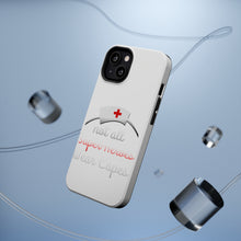 DistinctInk ToughCase for Apple iPhone, Compatible with MagSafe Charging - Nurse - Not All Super Heroes Wear Capes
