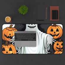 DistinctInk Desk Mat with Ghost Skeleton Pumpkins Pattern Design for Halloween