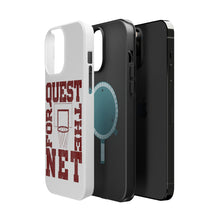 DistinctInk ToughCase for Apple iPhone, Compatible with MagSafe Charging - Quest For The Net Basketball