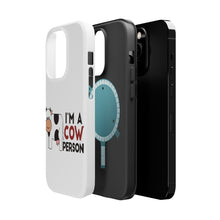 DistinctInk ToughCase for Apple iPhone, Compatible with MagSafe Charging - I'm A Cow Person