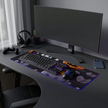 DistinctInk LED Gaming Mouse Pad with Spooky Bat-o-lanterns Design for Halloween