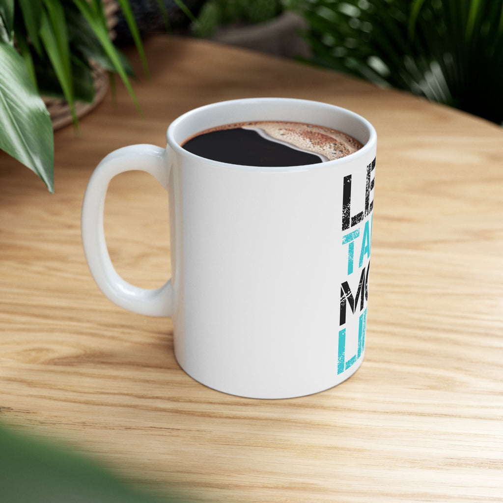Glossy White Coffee / Tea Mug - Less Talky More Lifty, view 8