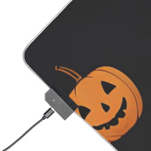 DistinctInk LED Gaming Mouse Pad with Spooky Skeleton Pumpkin Patch Design for Halloween