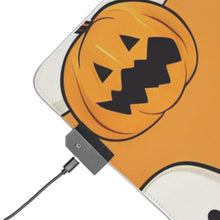 DistinctInk LED Gaming Mouse Pad with Ghoulish Bats and Pumpkins Design for Halloween