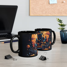 DistinctInk Black Coffee Mug - Spooky Sweet Treats for Halloween