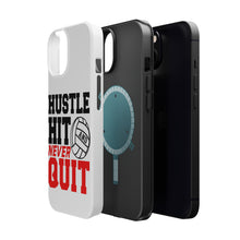 DistinctInk ToughCase for Apple iPhone, Compatible with MagSafe Charging - Hustle Hit Never Quit Volleyball