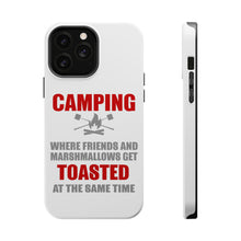 DistinctInk ToughCase for Apple iPhone, Compatible with MagSafe Charging - Camping - Friends & Marshmallows Get Toasted